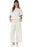 Bright White Textured Loose Fit T Shirt and Drawstring Pants Set