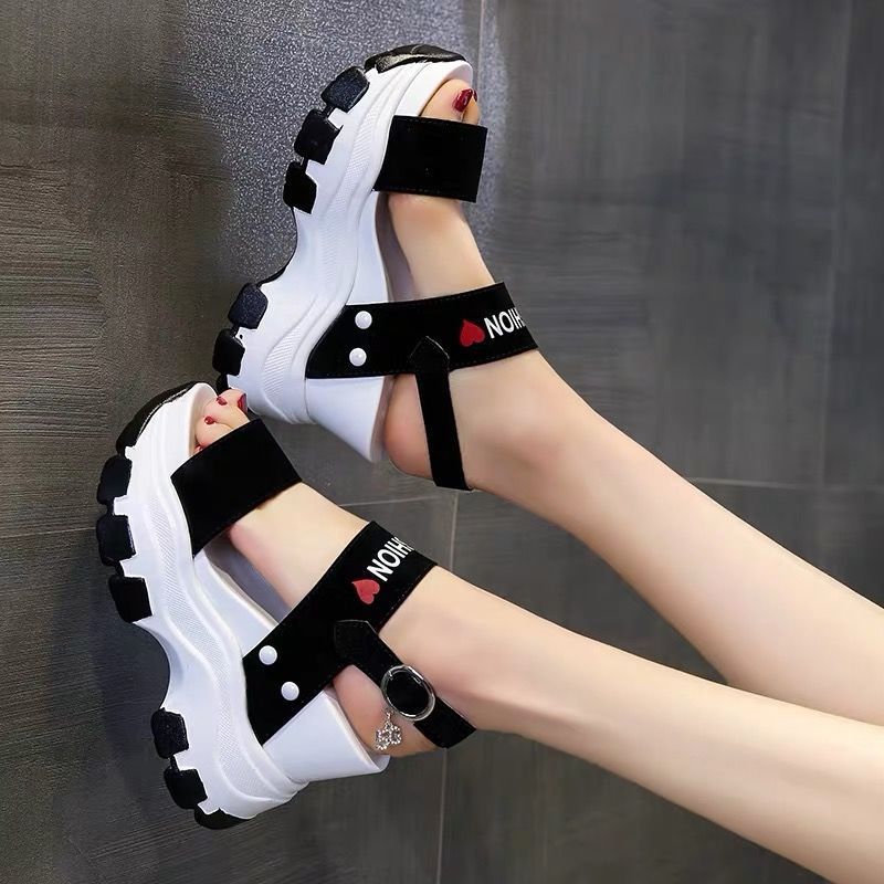 Platform Wedge Sandals For Women, Small Height 10cm High Heel Sandals