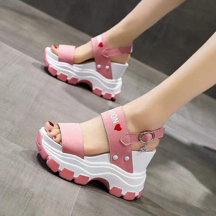 Platform Wedge Sandals For Women, Small Height 10cm High Heel Sandals