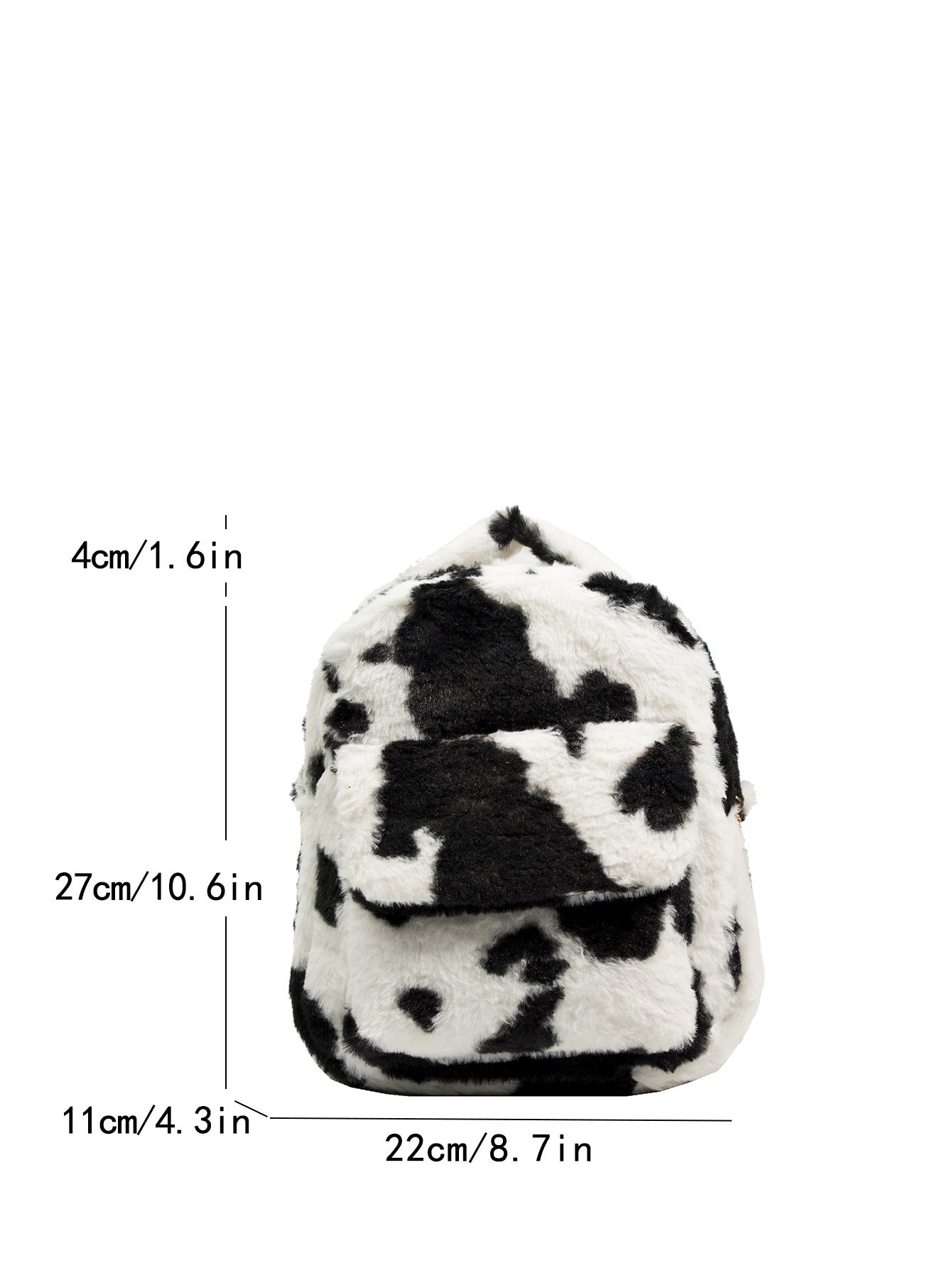 Cute Cows Pattern Furry Backpack Women Small Bags