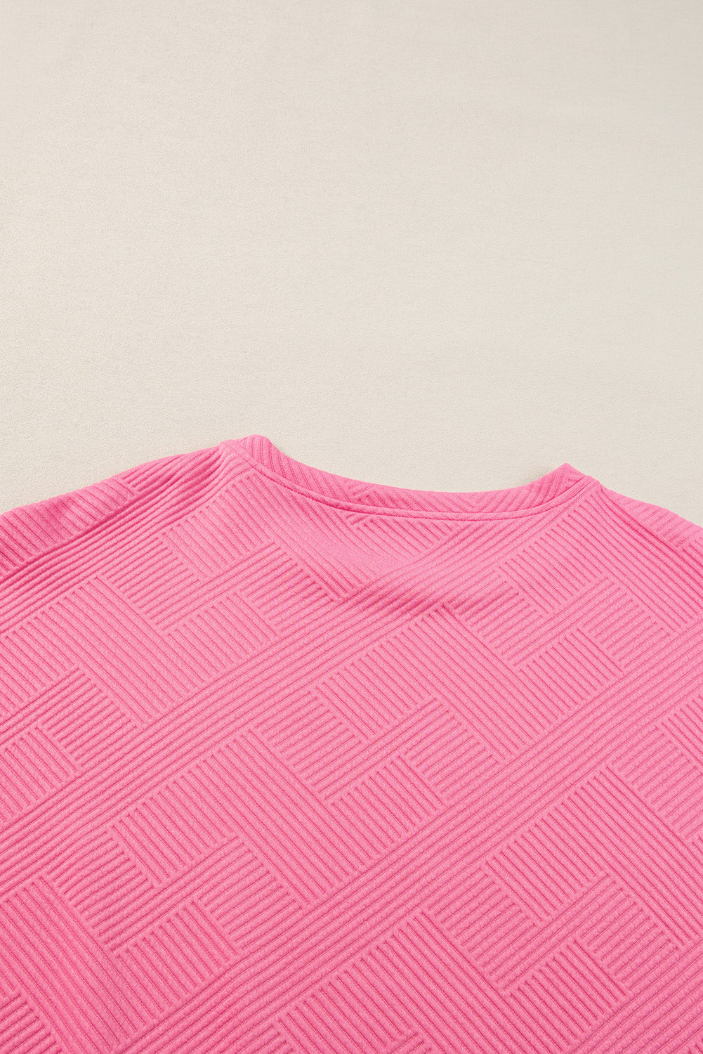 Bright White Textured Loose Fit T Shirt and Drawstring Pants Set