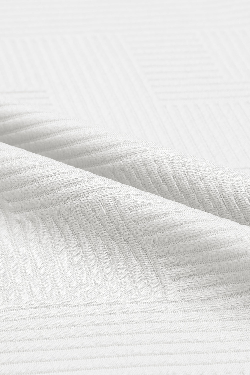 Bright White Textured Loose Fit T Shirt and Drawstring Pants Set