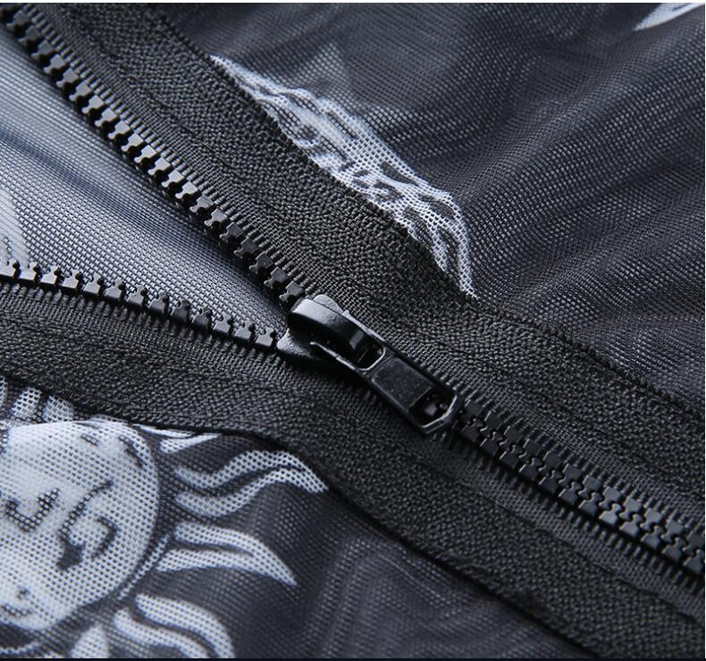 Europe and the United States Explosions Amazon WISH Explosion Women's Stars Moon Nets Zipper Navel Short Sleeve Tops Women