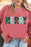 Strawberry Pink MERRY Christmas Corded Graphic Sweatshirt