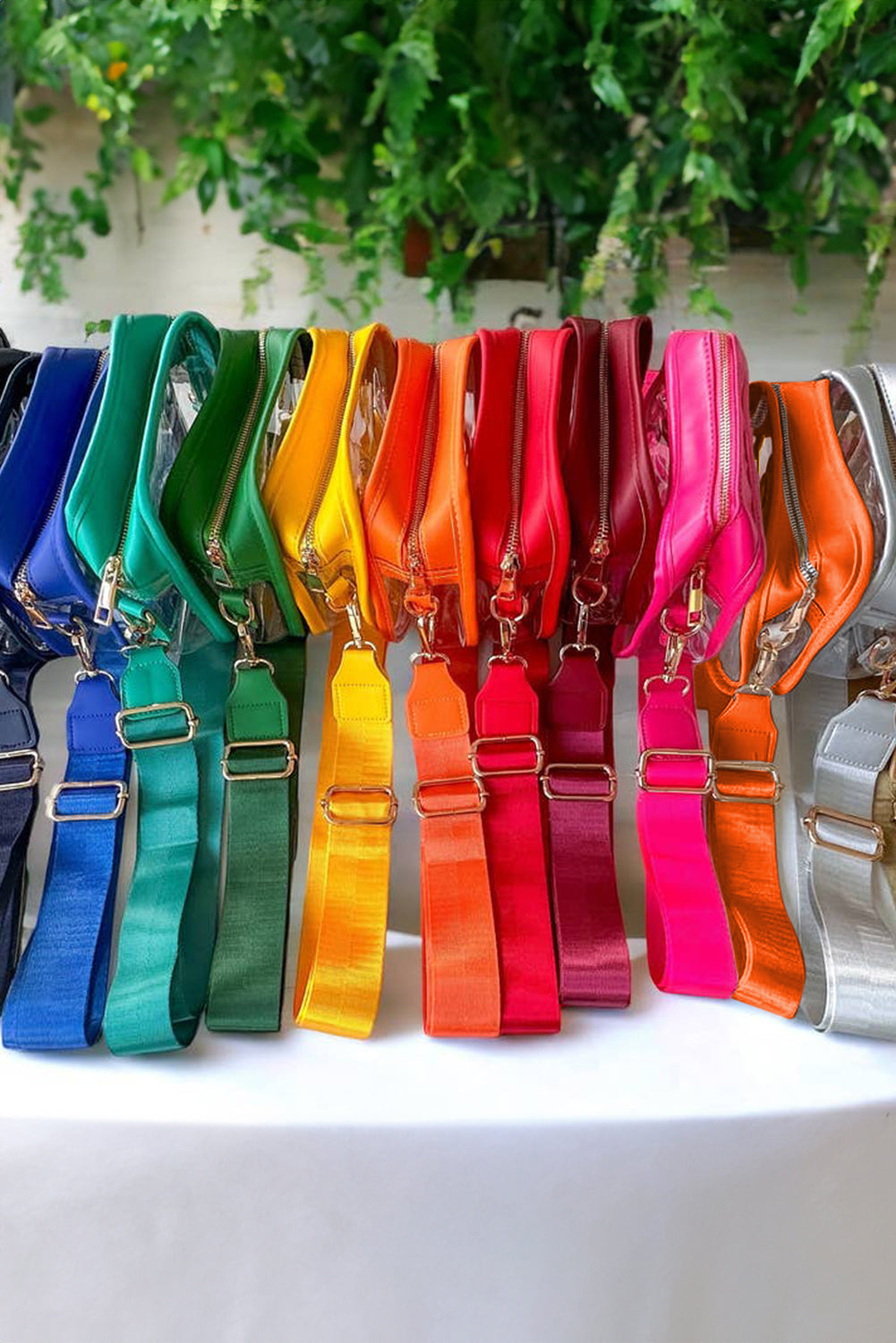 Black Chenille GAME DAY Pattern Clear Shoulder Bag