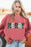 Strawberry Pink MERRY Christmas Corded Graphic Sweatshirt