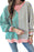 Sky Blue Stripe Colorblock Drop Shoulder Oversize Sweatshirt