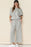 Bright White Textured Loose Fit T Shirt and Drawstring Pants Set