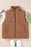 Black Solid Color Corduroy Puffer Vest Coat