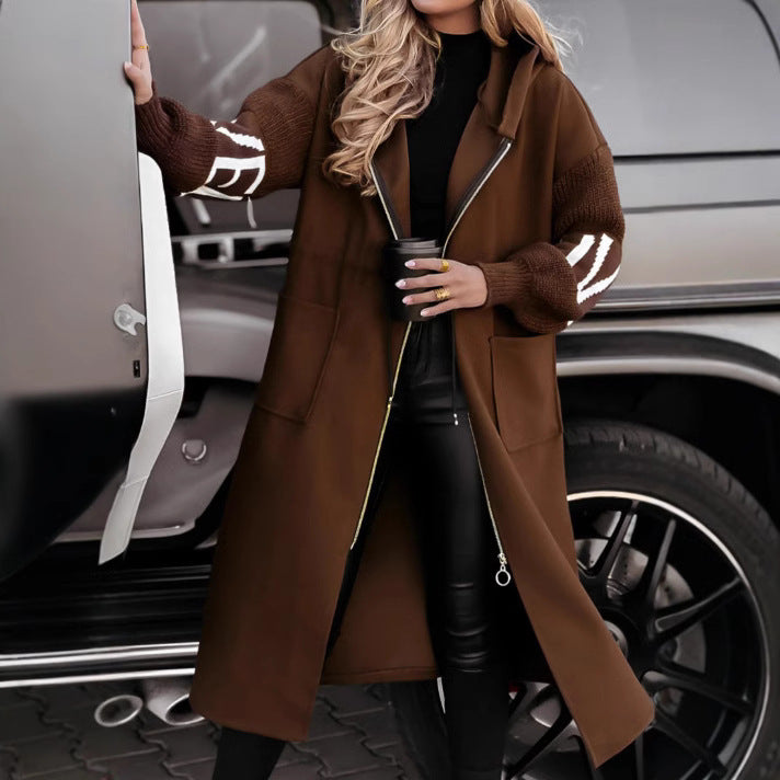 Women's Hooded Windbreaker Trench Coat