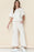 Bright White Textured Loose Fit T Shirt and Drawstring Pants Set