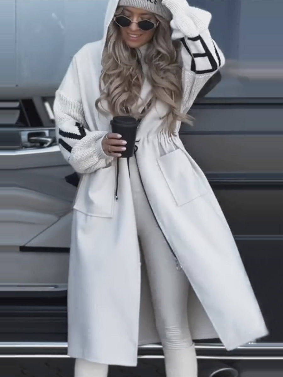Women's Hooded Windbreaker Trench Coat