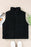 Black Solid Color Corduroy Puffer Vest Coat