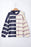 Khaki Stripe Exposed Seam Patchwork Loose Sweatshirts