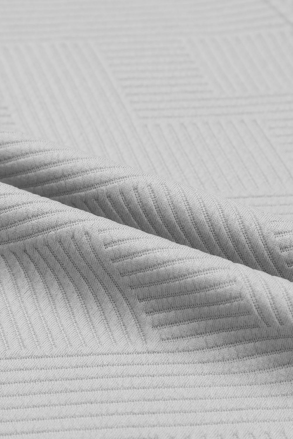 Bright White Textured Loose Fit T Shirt and Drawstring Pants Set