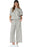 Bright White Textured Loose Fit T Shirt and Drawstring Pants Set